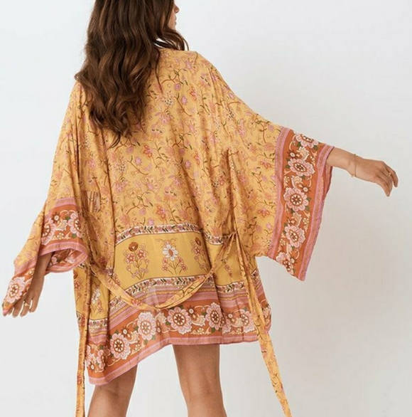 Spell Portobello Short Kimono, S/M - Picture 2 of 7